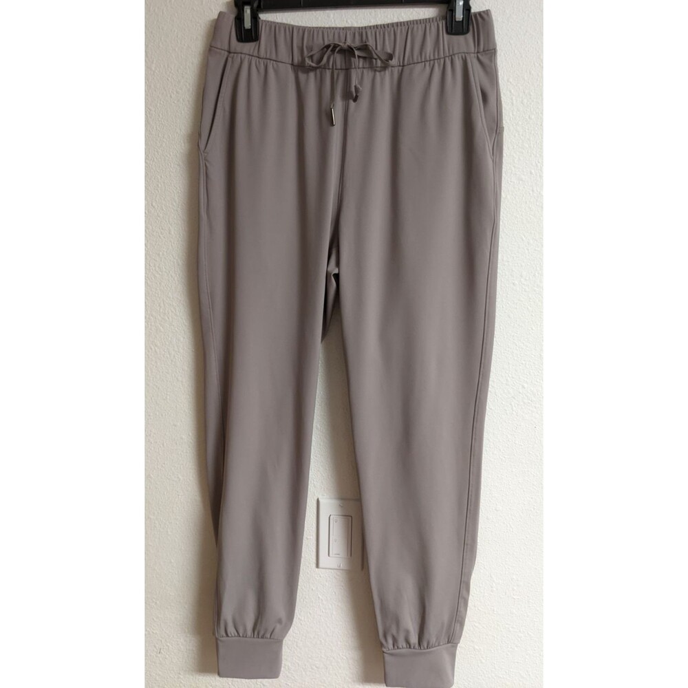 Women's Taupe Elastic Waist Nylon/Spandex Stretch Jogger Pants Size Small